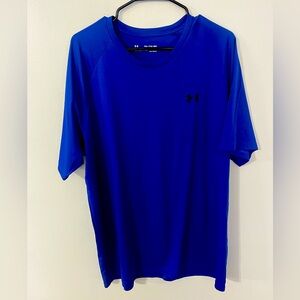 Under Armour Solid Color Blue Small Logo T Shirt